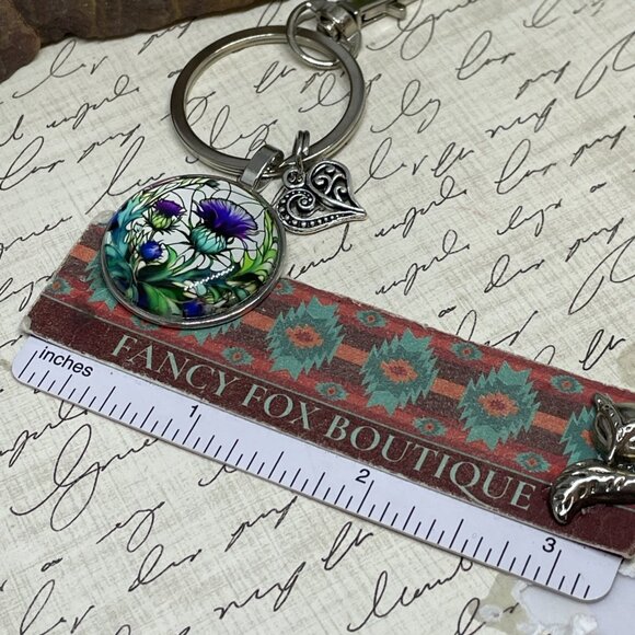 Scottish Thistle Keychain Key Claddagh Heart Gift Box Necklace Irish Christmas - Picture 11 of 13